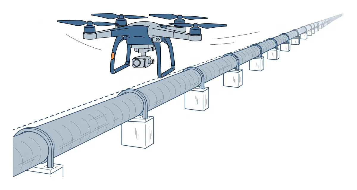 Illustration : drone d'inspection survolant une canalisation